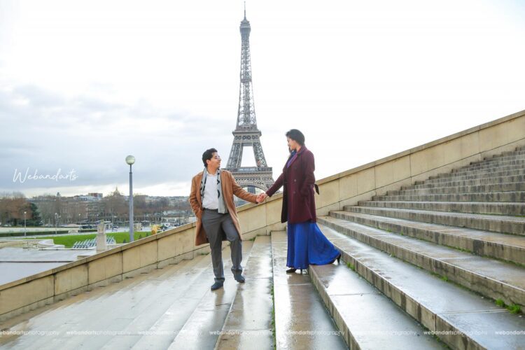 USA couple at paris outdoor photoshoot